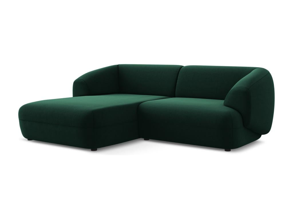 2.5-seater modular left-hand corner sofa in velvet - bottle green - Delimoa 82063QMPJ