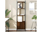 Bookcase with door, brown oak, 44.5x30x154.5 cm, 39952EPYS