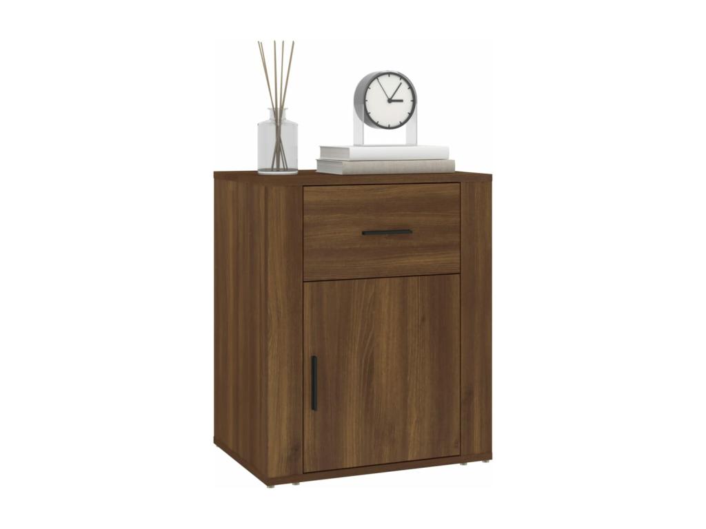 Bedside table, brown oak, 50x36x60 cm, engineered wood, 60986JLQL