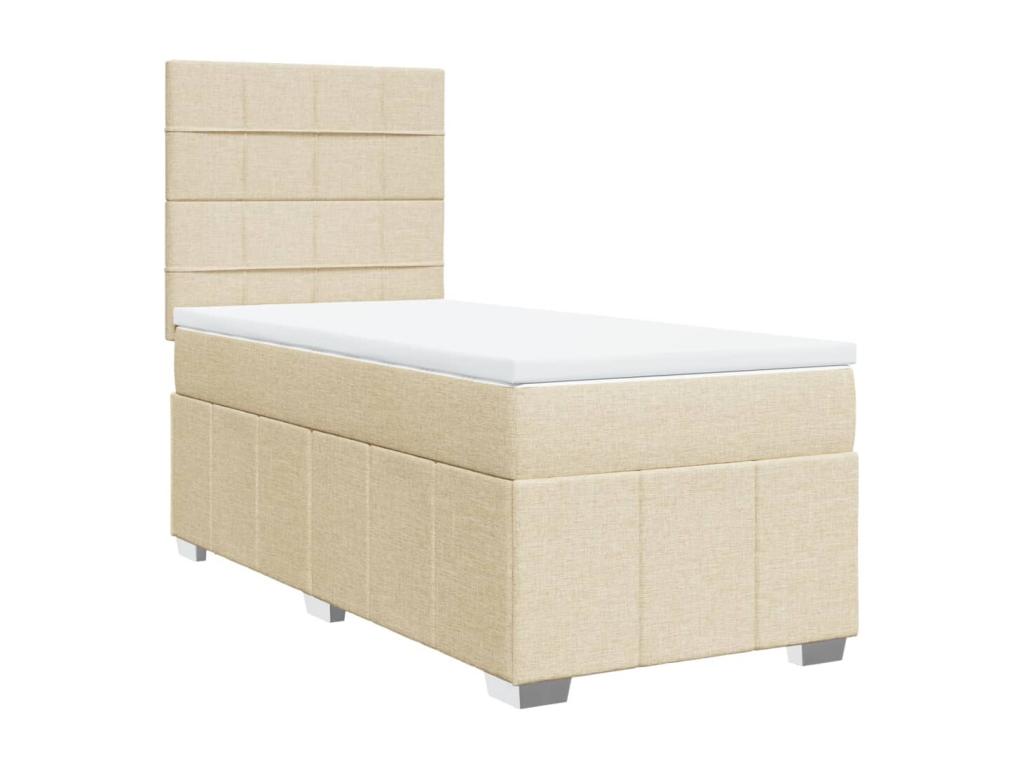 Artanzy bed base with mattress, Cream, 100x200 cm, Fabric 01996ZRBV