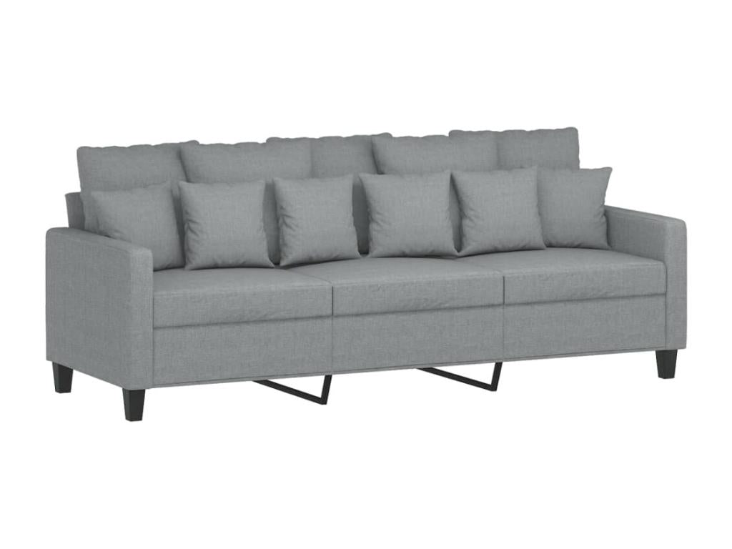3-piece sofa set with light grey fabric cushions 25546WBLT
