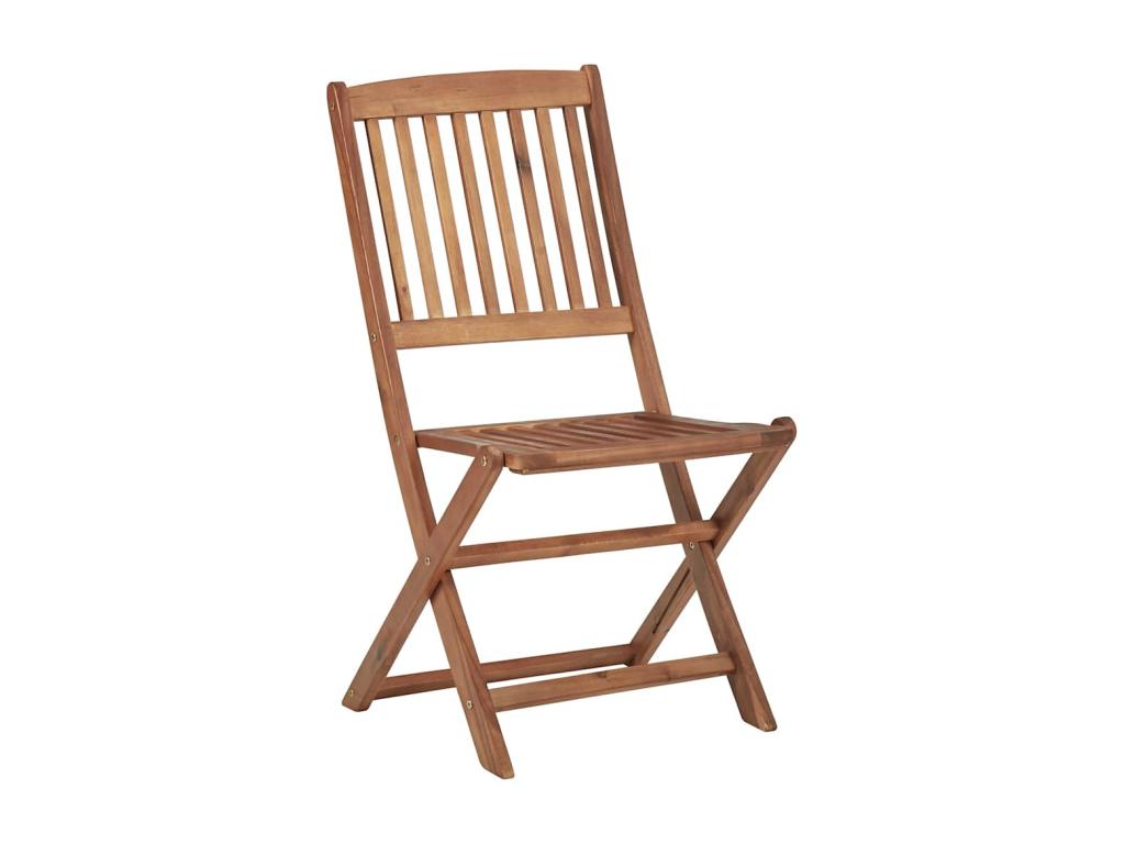Set of 6 folding garden chairs with cushions, Delimoa wood 07237RRKG