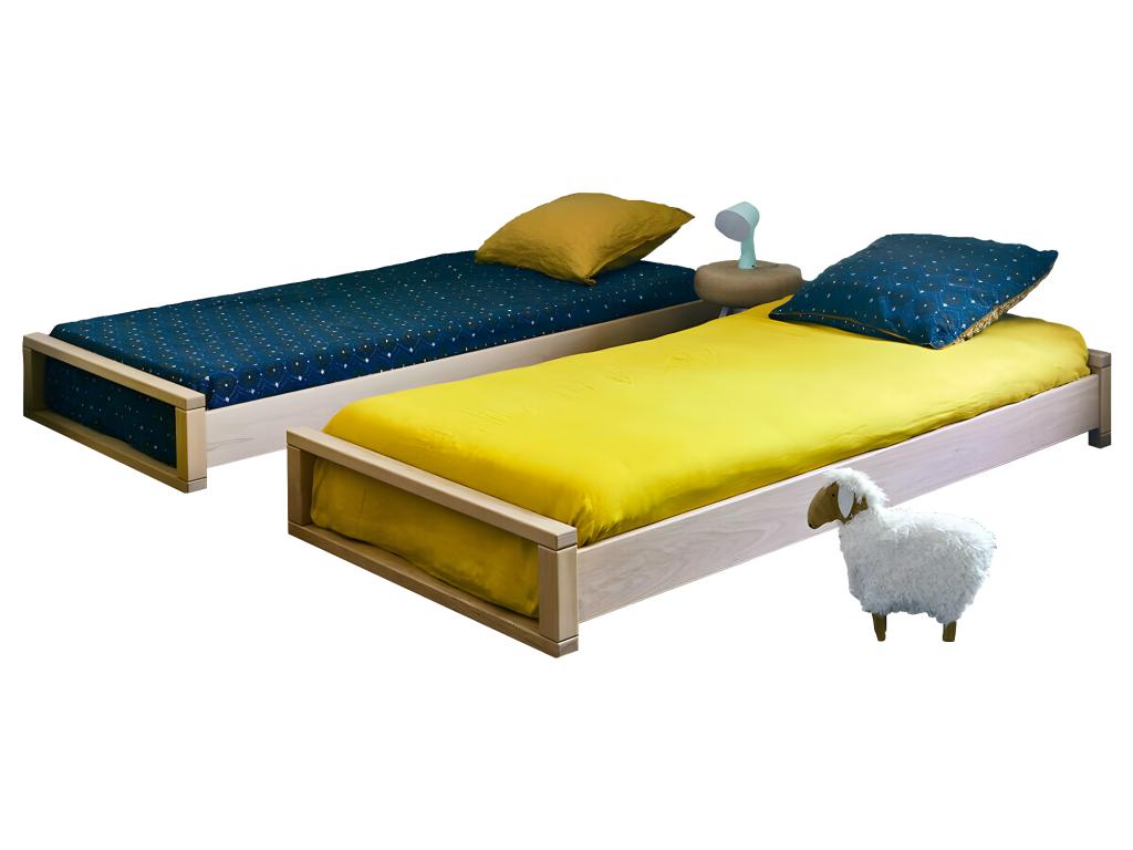 Stackable bed 90x200cm solid wood Artanzy 95184XWKX