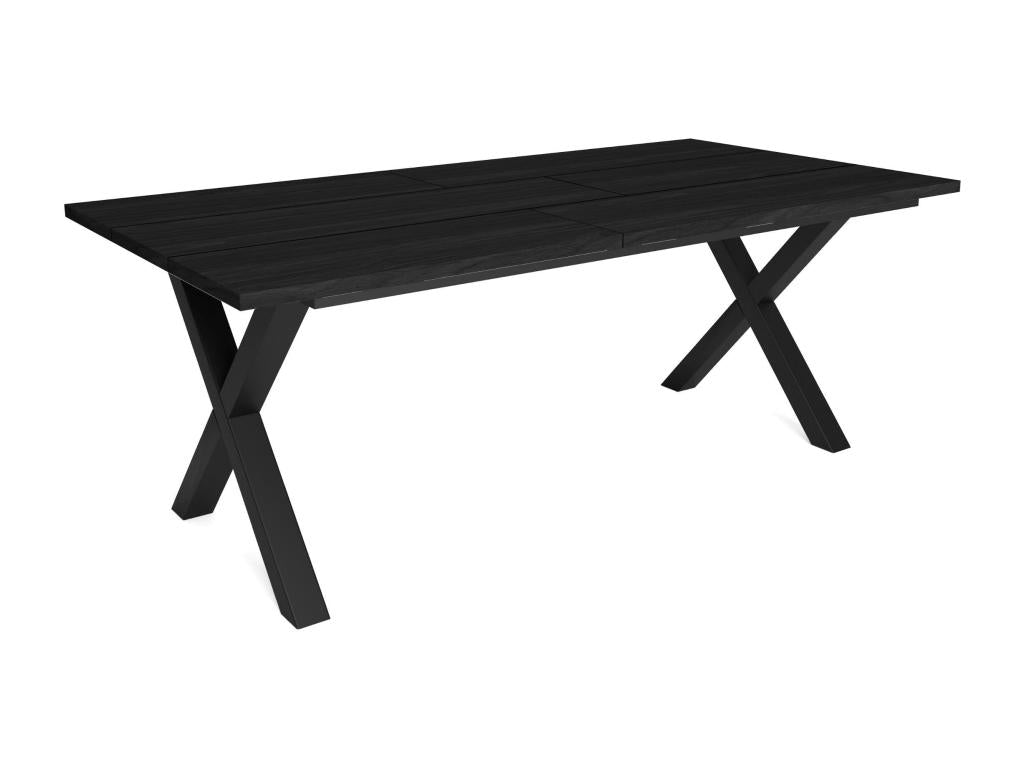 Dining table for 10 people, 200cm. Robust and stable structure and solid legs. Black 06094FBJK